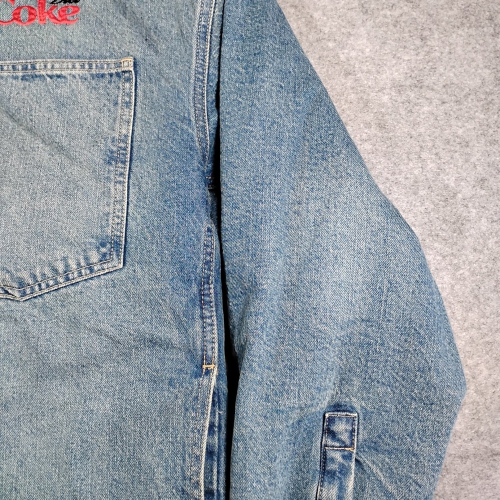 GAP Denim Diet Coke Sherpa Lined Jacket Mens Medium Blue Wash 513799-00 FAL24 - Picture 2 of 14